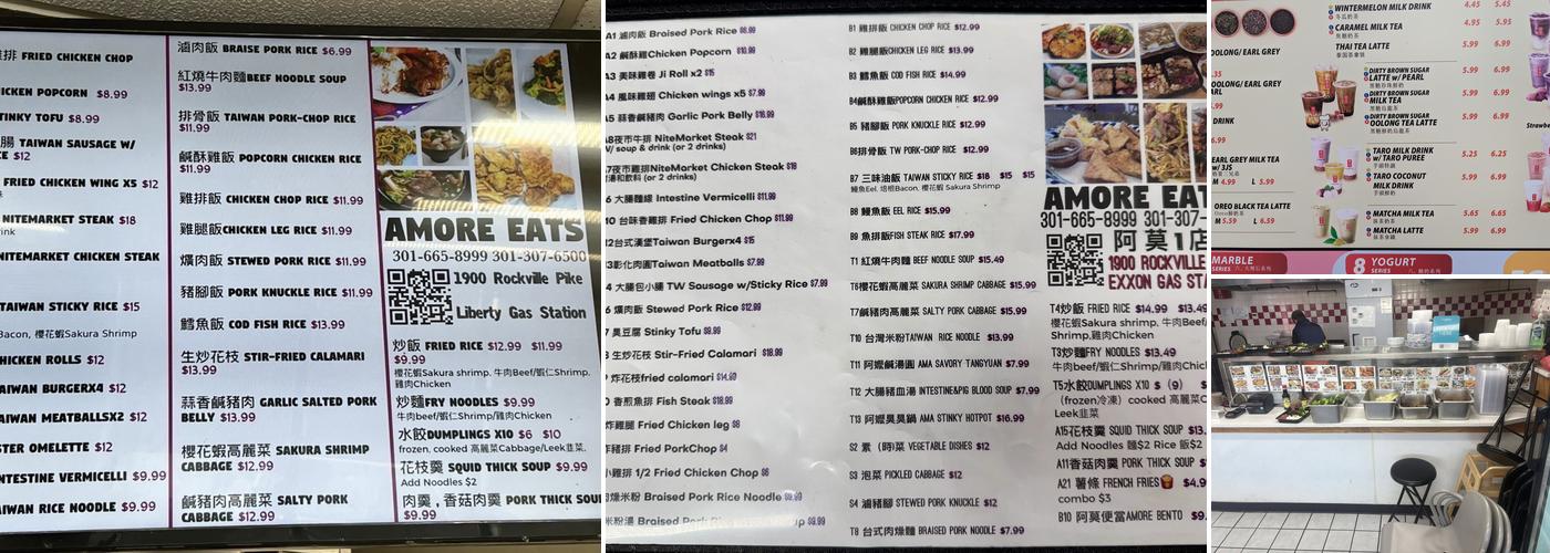 Amore Eats Menu