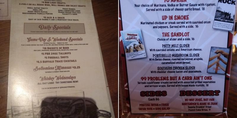 Whiskey Tango Foxtrot Milford Menu