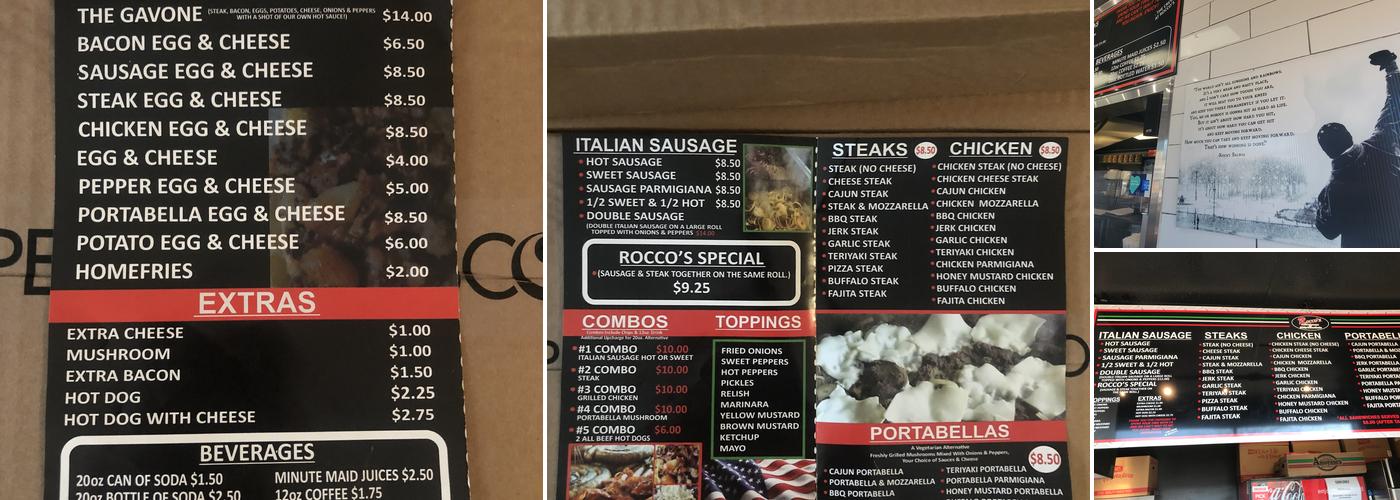 Rocco’s Italian Sausages & Cheese Steaks Menu