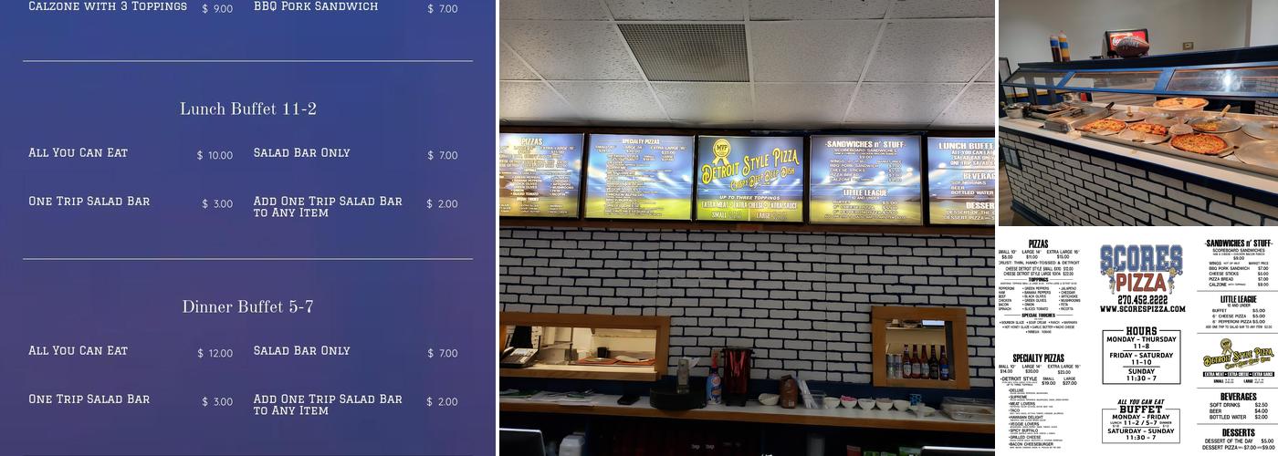 Scores Pizza Menu