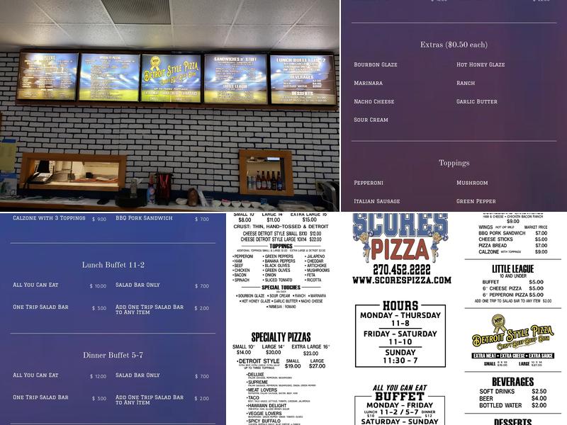 Scores Pizza Menu