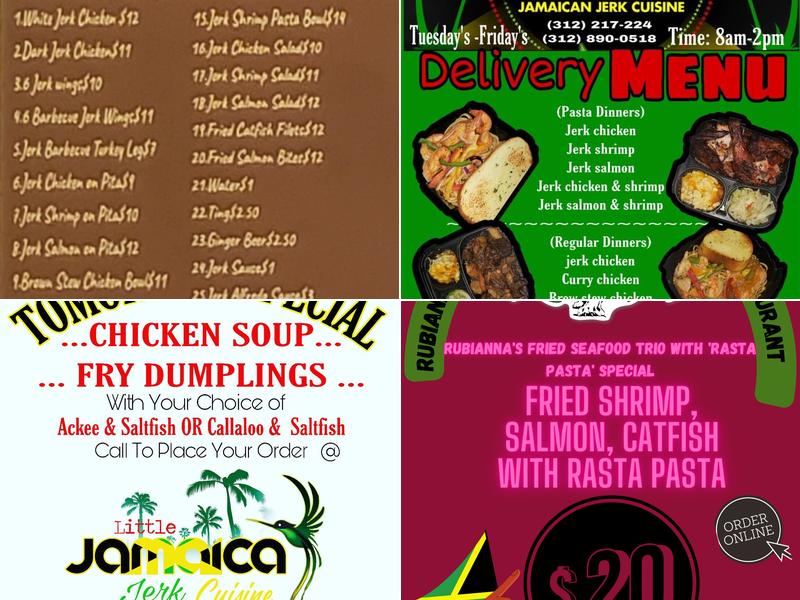 Rubianna Rasta Pasta and Jamaican Jerk Cuisine Menu