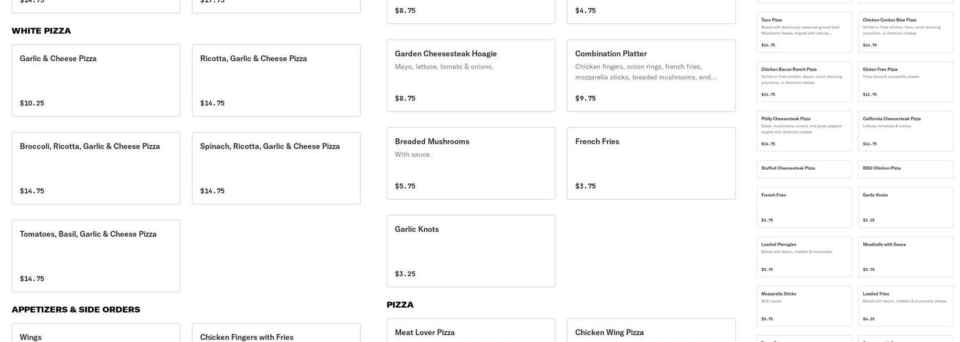 Leoni's Pizzeria Menu