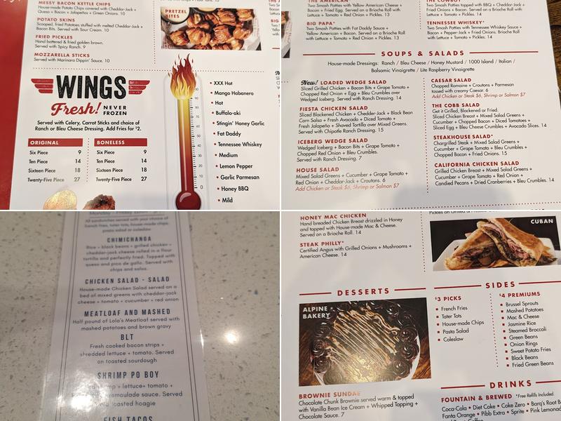 Sidelines Grill - East Cobb Menu