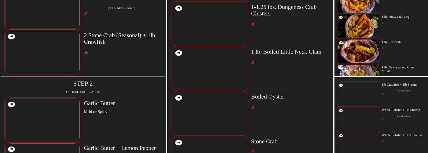 Oceanic Boil - Rego Park Menu