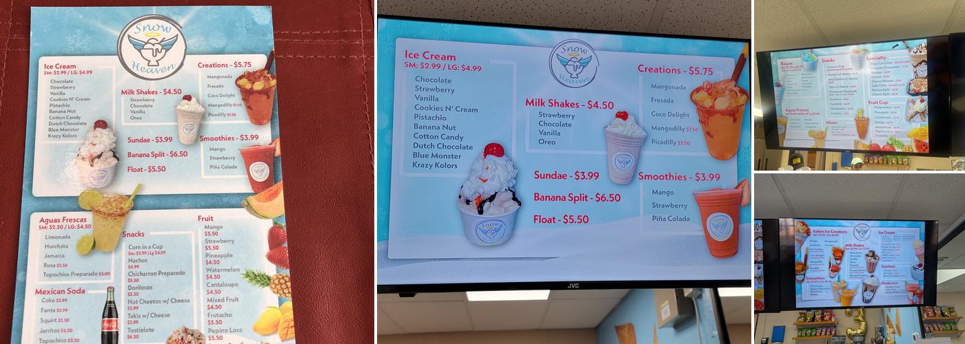 Snow Heaven Menu