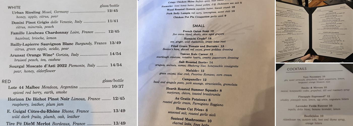 Juniper Menu
