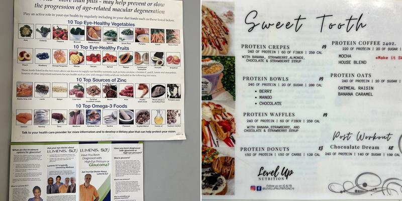 Shape Up Nutrition Menu