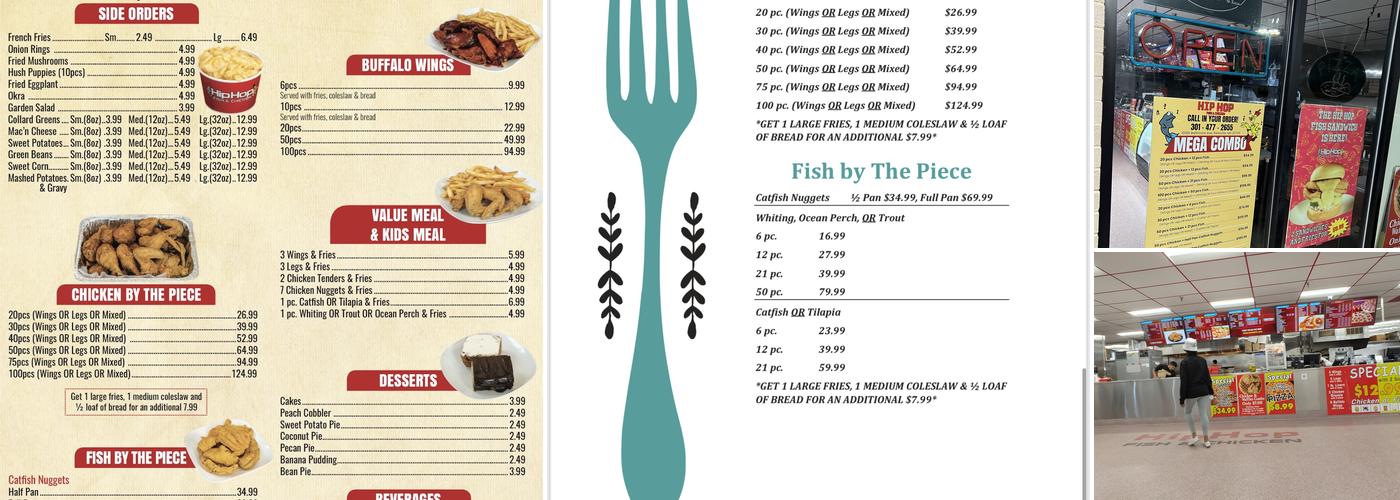 Hip Hop Fish Chicken & Pizza Menu
