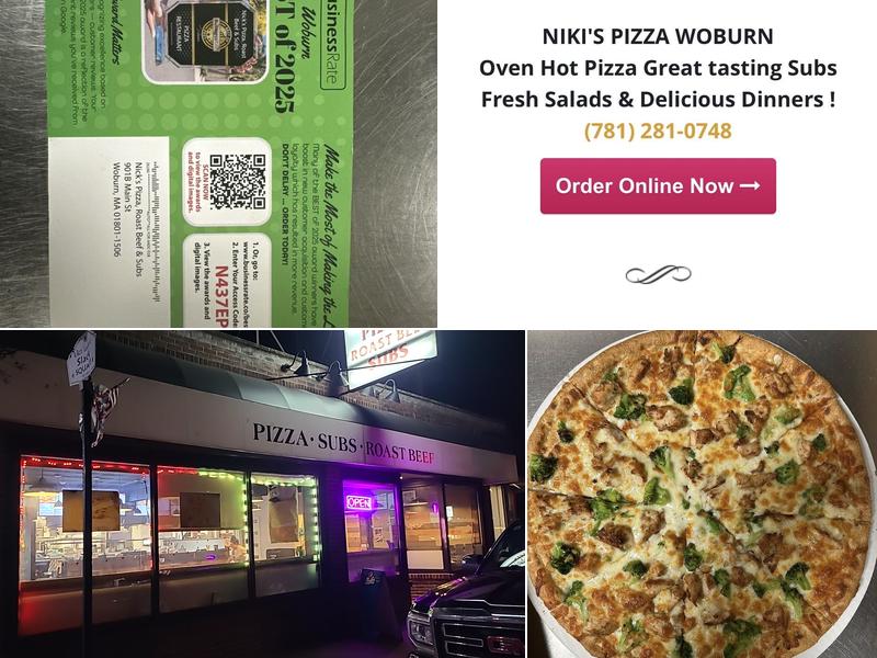 Nick's Pizza, Roast Beef & Subs 901B Main St, Woburn