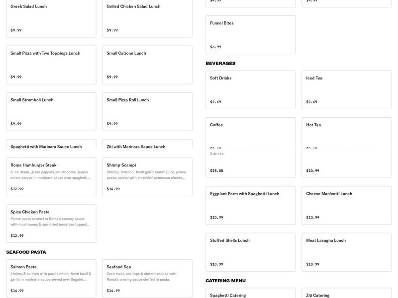 Roma 2 Menu