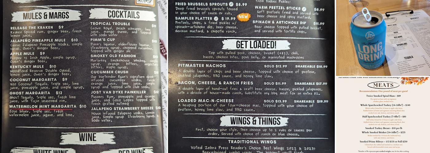 Chalkboard Wings & BBQ Menu