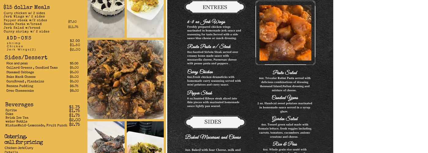 Shari's Sweet Homes Menu