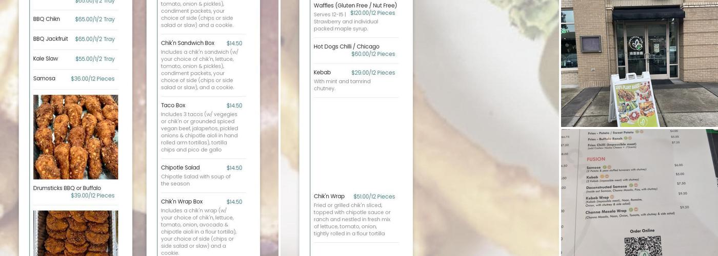 Pure Vegan Cafe Menu