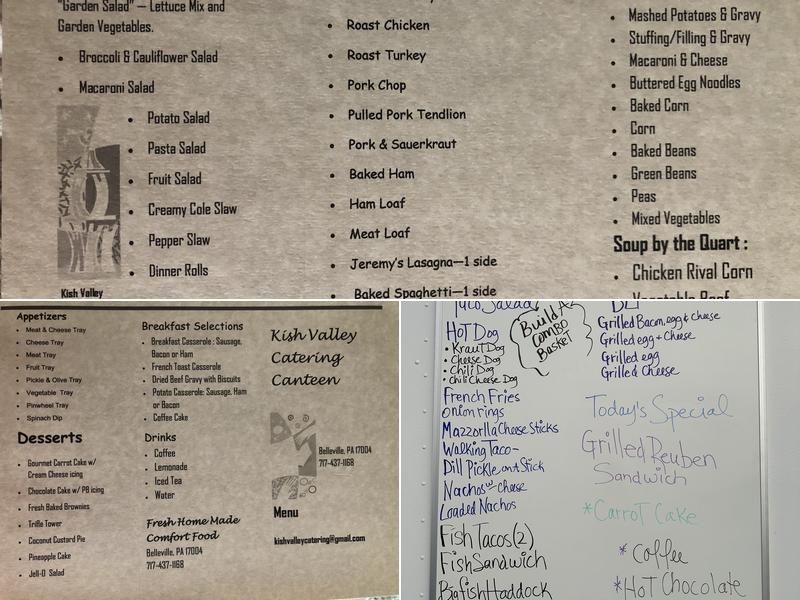 Kish Valley Canteen & Catering Menu