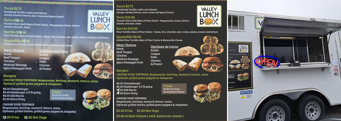 Valley Lunch Box Menu