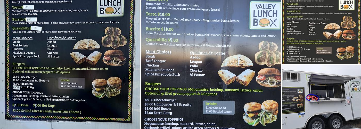 Valley Lunch Box Menu