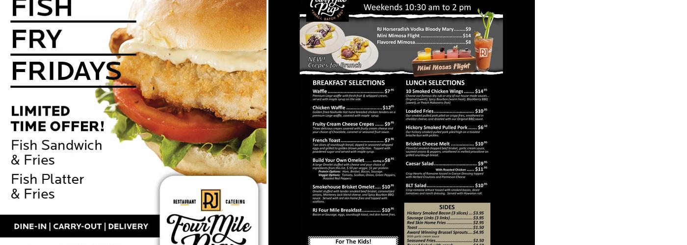 RJ Four Mile Pig Menu