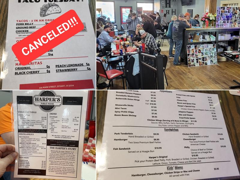 Harper's Public House Menu