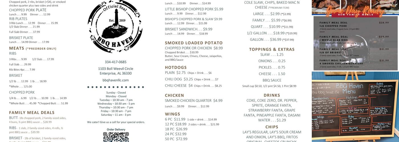 BBQ Haven LLC Menu