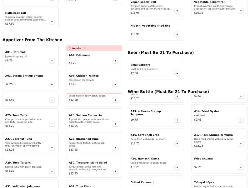 Mr Sushi Japanese restaurant (Ridgewood) Menu