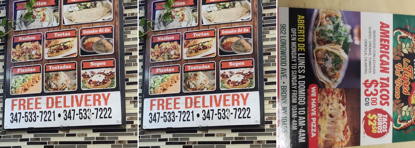 Tacos Los Tigres del Bronx Menu