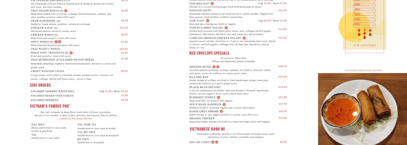Red Envelope Menu