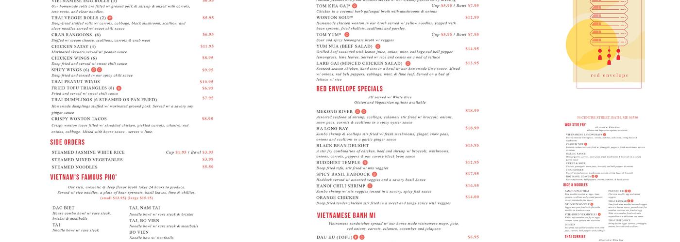 Red Envelope Menu