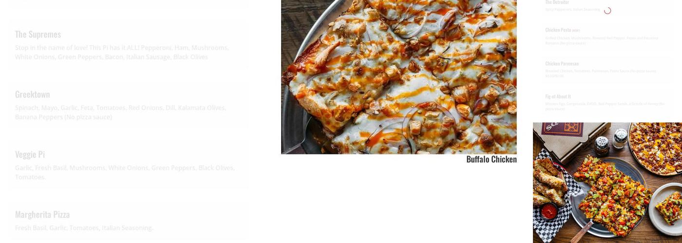 Pi Squared Pizza Menu