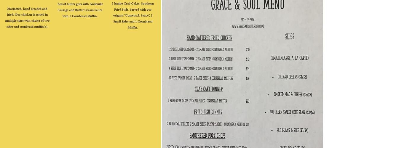 Grace and Soul Culinary Foodtruck and Catering Menu
