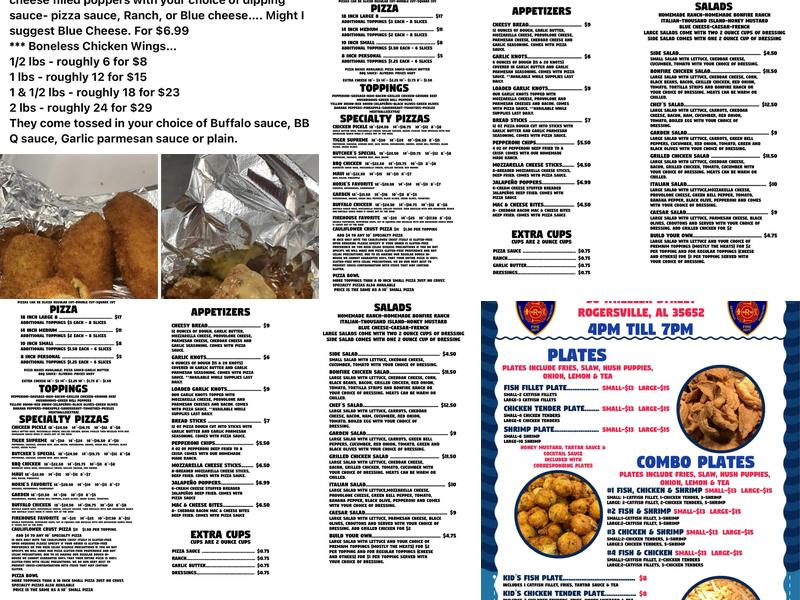 Mama Shelby's Pizza Menu