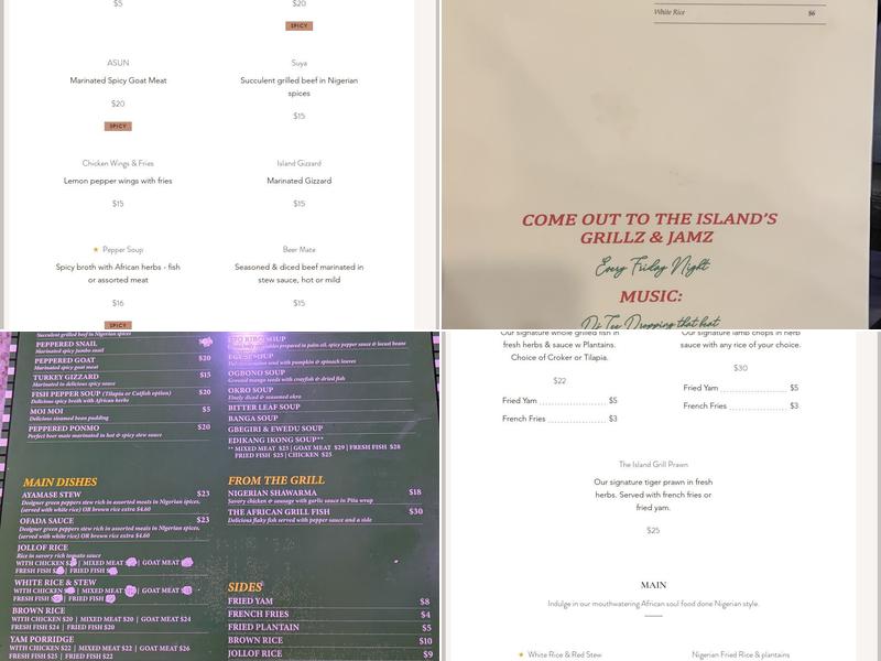 The African Grill Duluth Menu