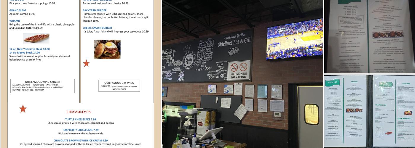 Sidelines Bar & Grill Menu