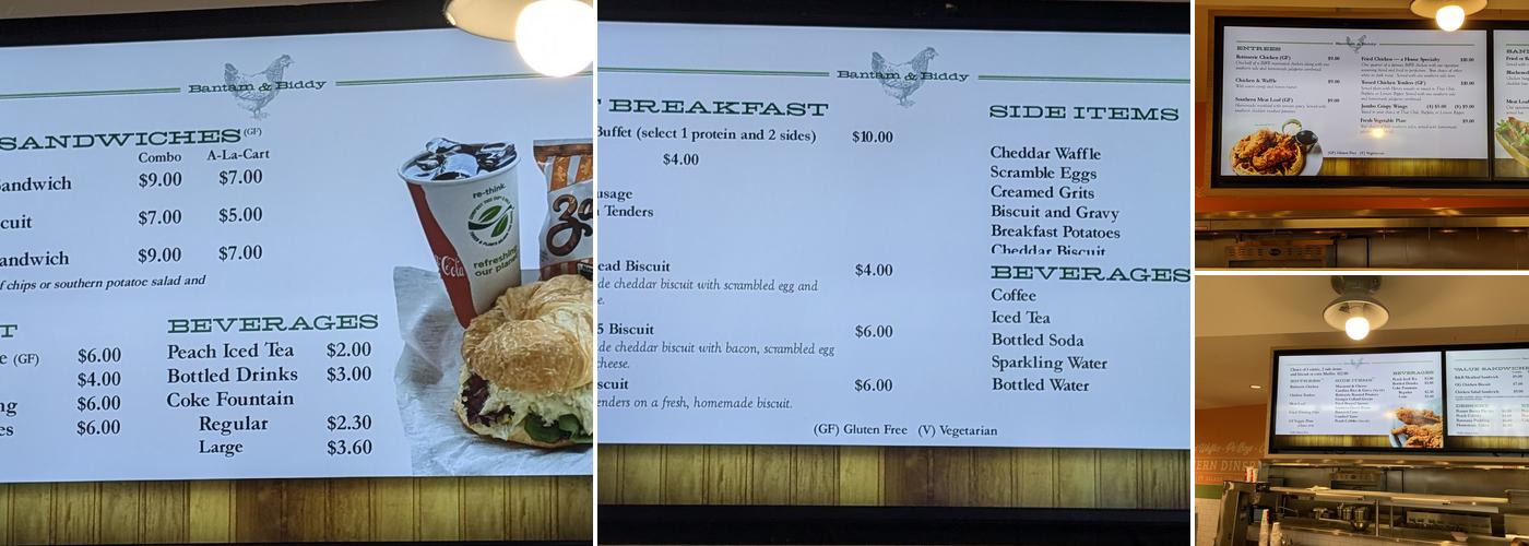 Bantam & Biddy Menu