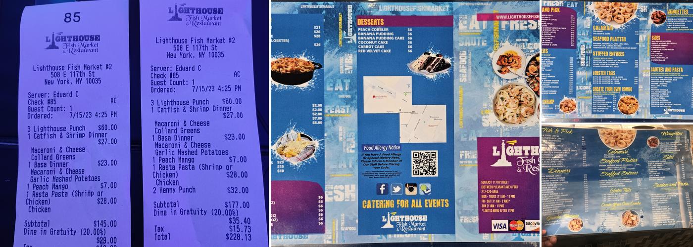Lighthouse Fish Market Menu