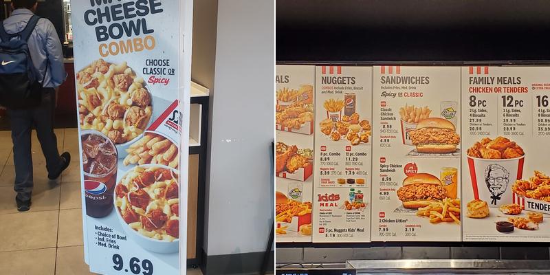 KFC Menu