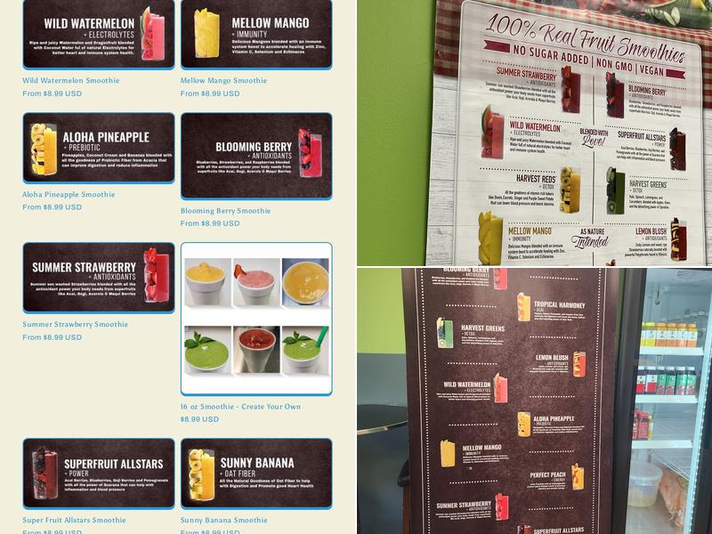 Be A J Juice Bar Menu