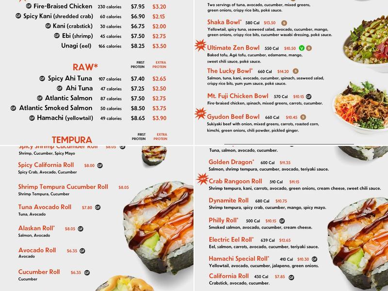 Sushi ATARASHI Menu