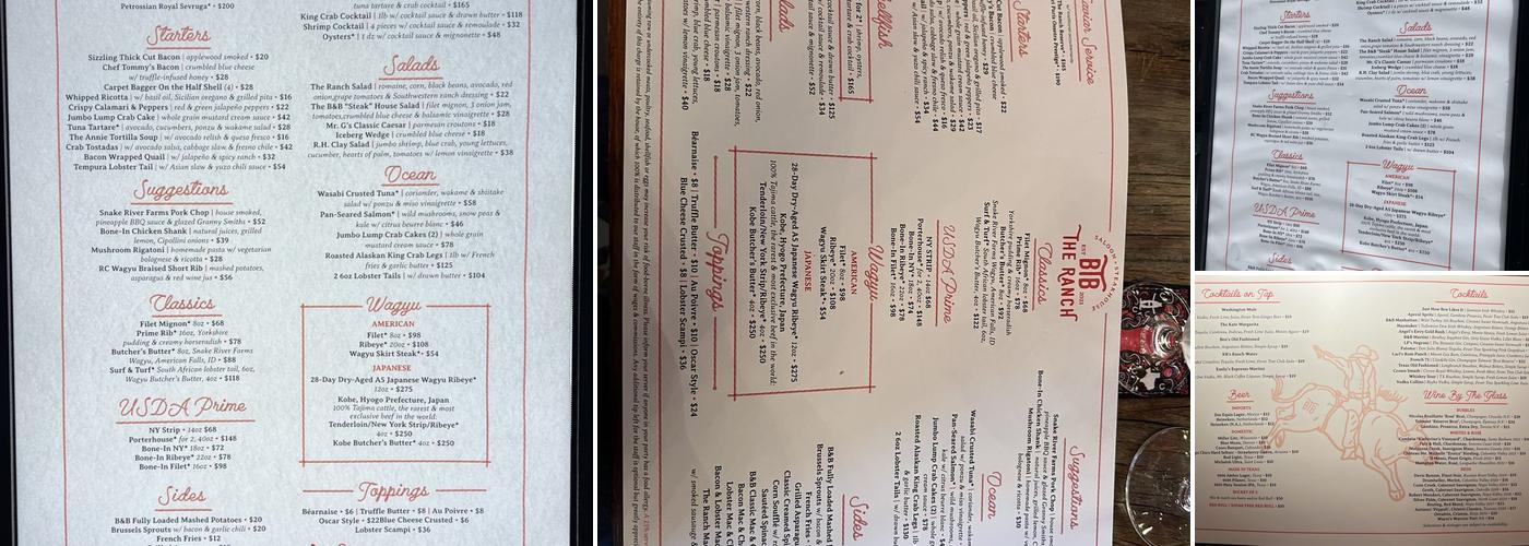 The Ranch Menu