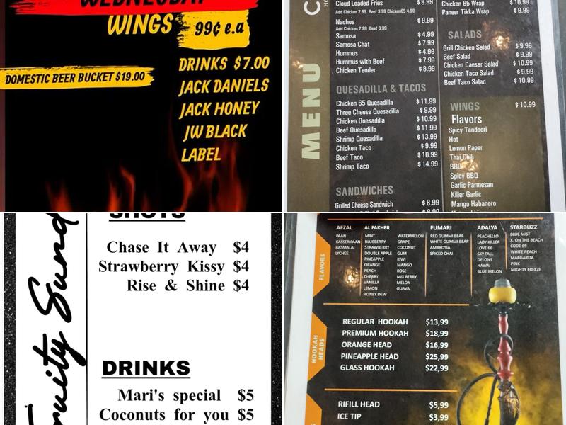 Cloud Hookah - Bar - Grill Menu