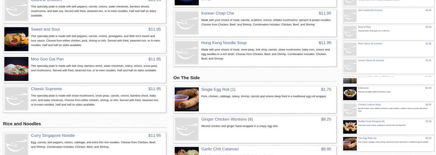 Wok Inn Menu