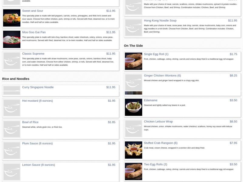 Wok Inn Menu