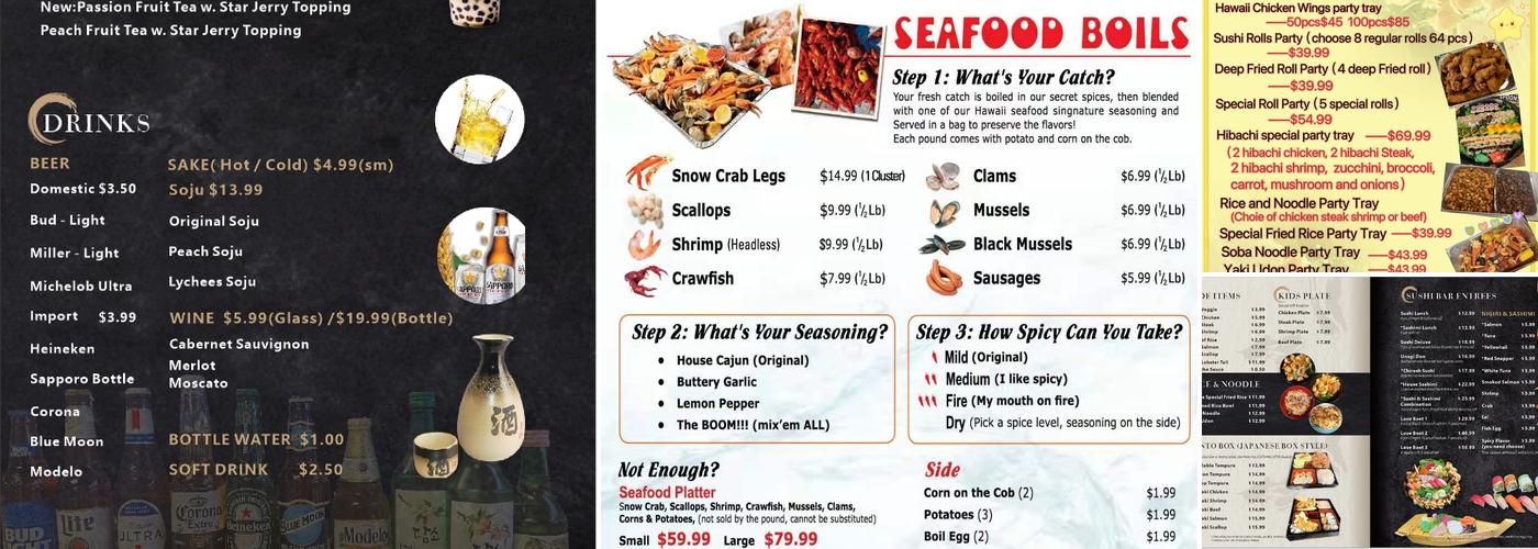Hawaii Seafood Steak House Menu