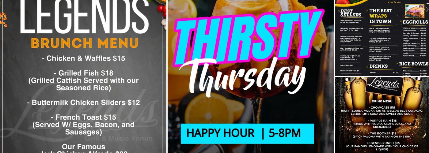 Legends Grill and Music venue Menu