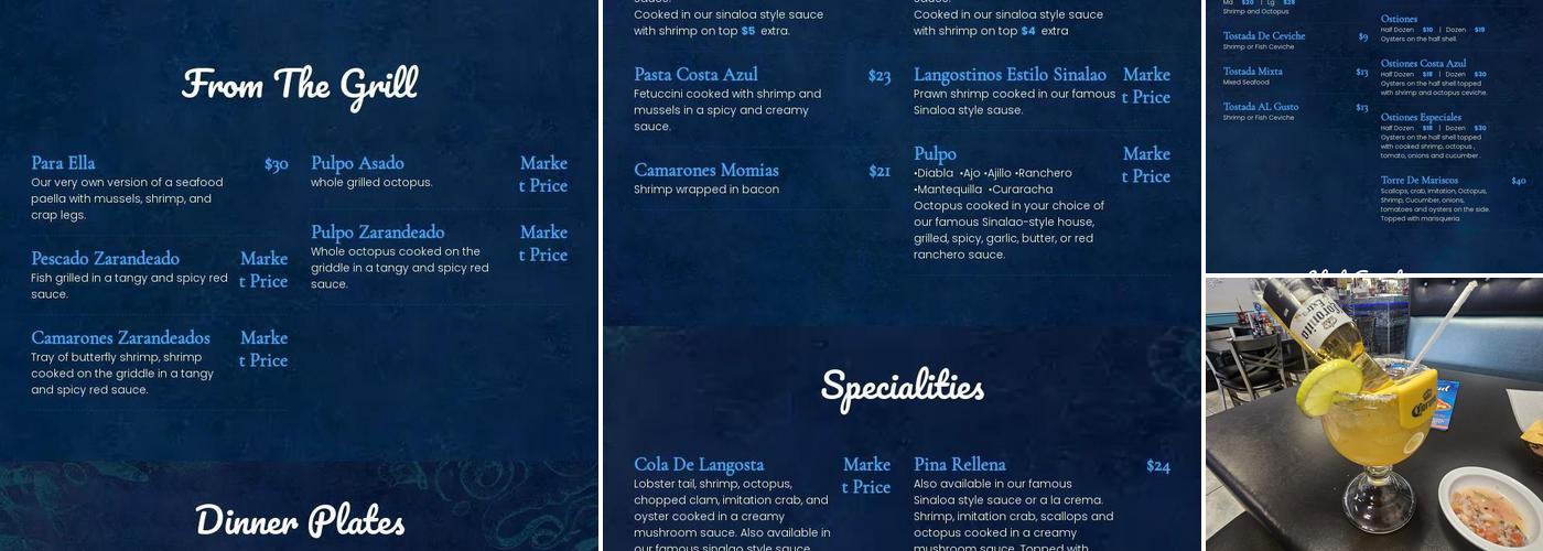 Costa Azul Menu