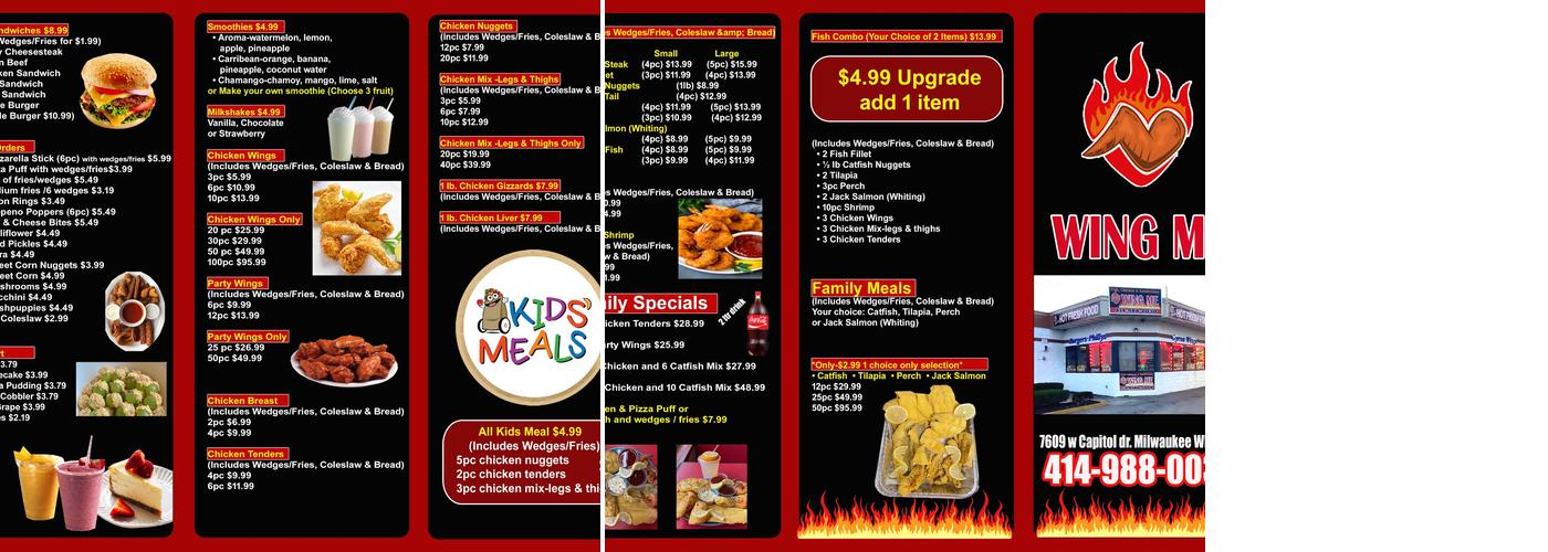 Wing Me Menu