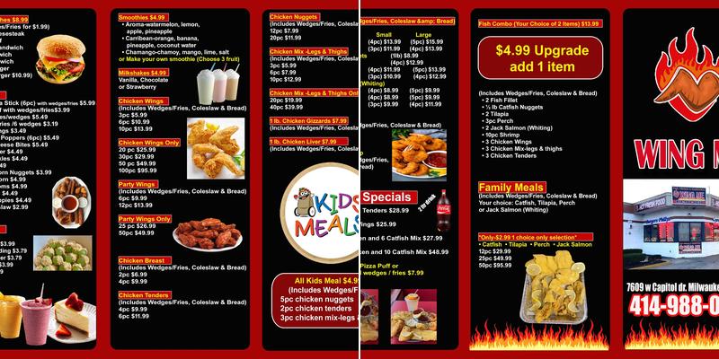 Wing Me Menu