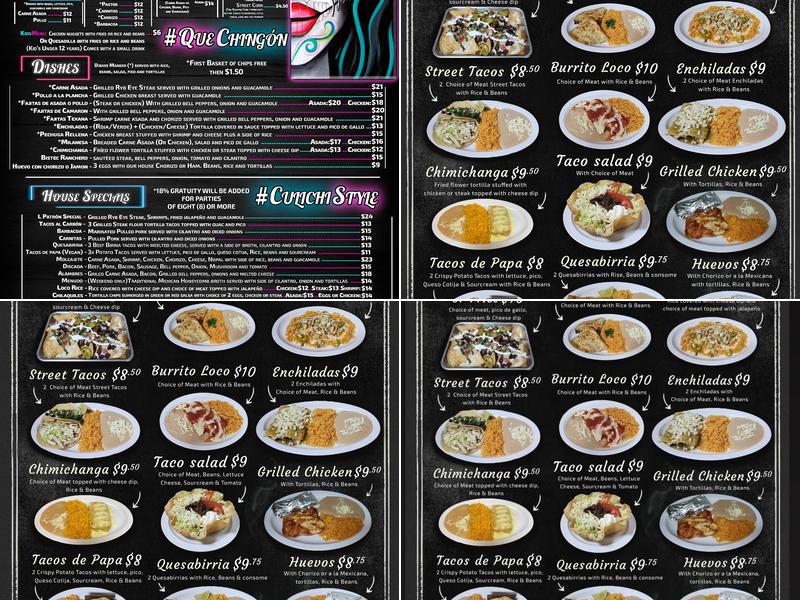 L Patron Mexican Grill and Cantina Menu