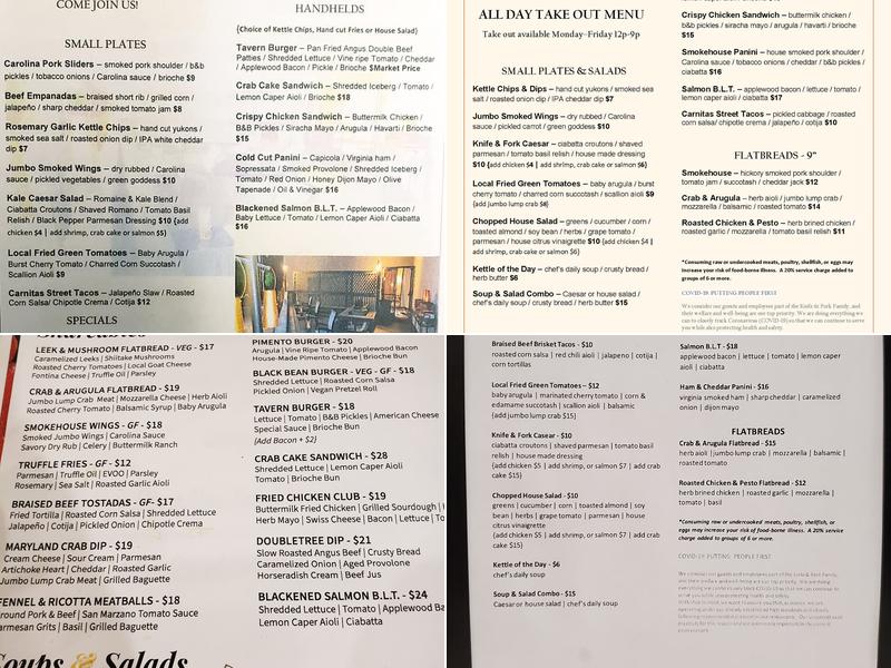 Knife and Fork Restaurant Menu