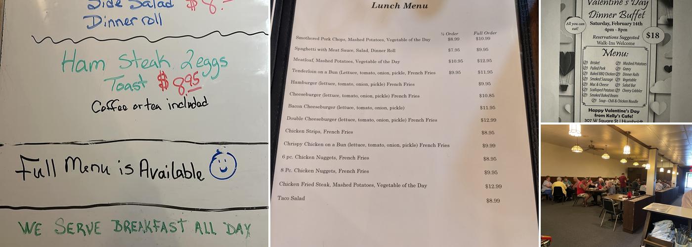 Kelly’s Cafe Menu